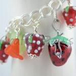 OOAK Strawberry Bracelet