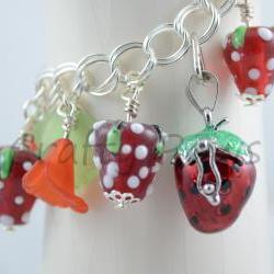 OOAK Strawberry Bracelet