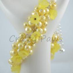Yellow Flower Cluster Bracelet